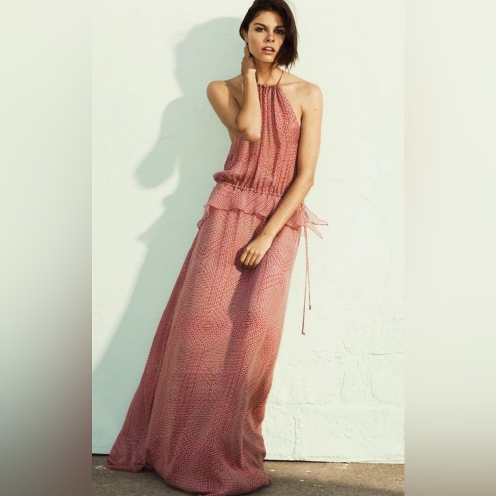 M 10 Crosby Derek lamb red printed maxi dress
